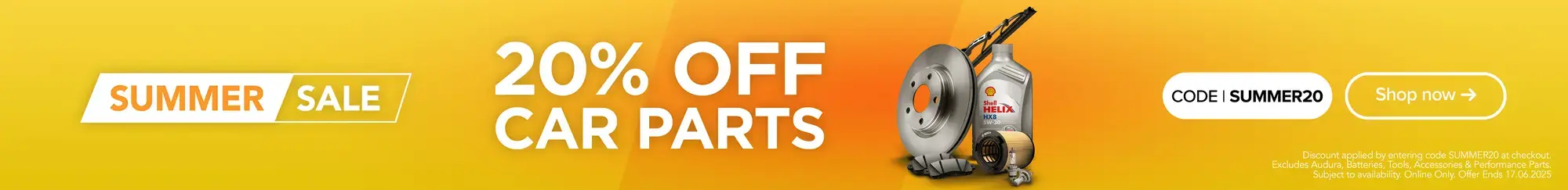 Summer Savings 20% off Car Parts - Apply code at checkout