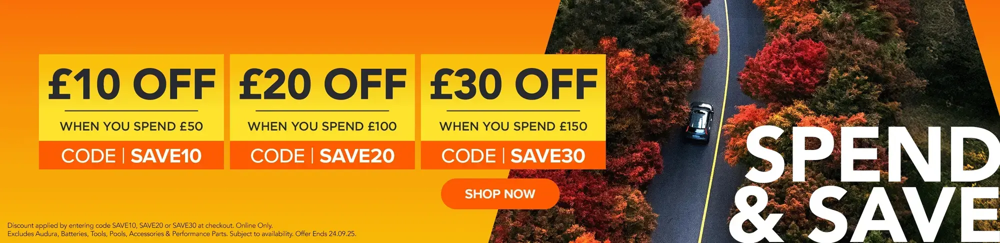 Spend & Save 16th September - use code