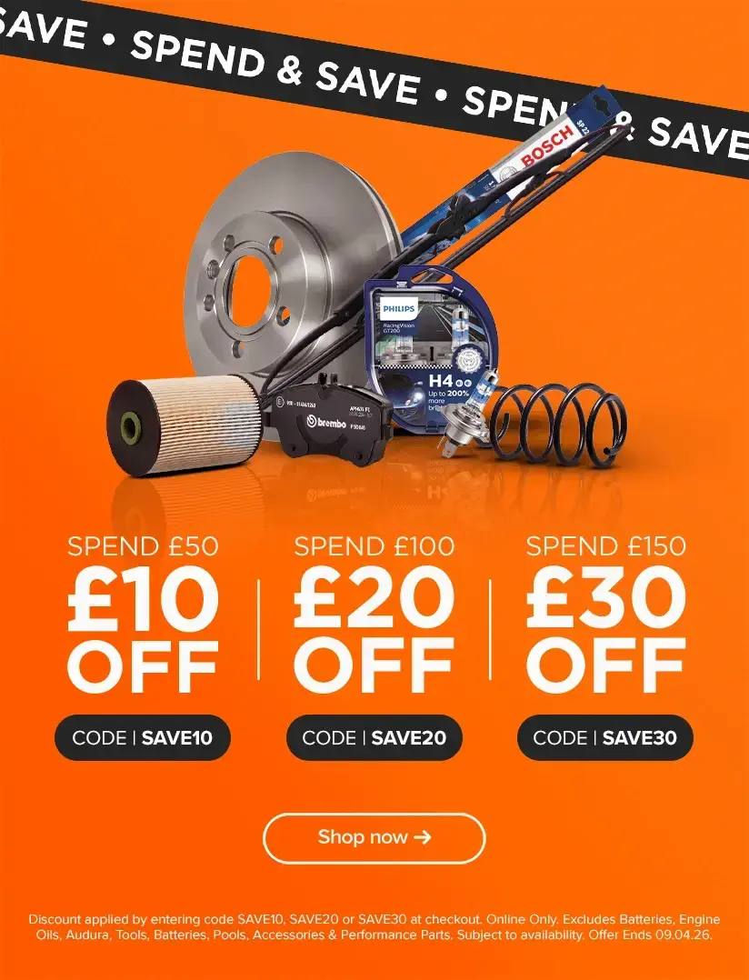 Spend & Save on Car Parts - Use SAVE30, SAVE20 or SAVE10