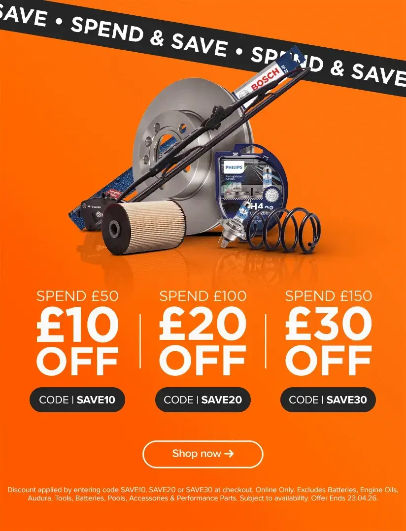 Spend & Save on Car Parts - Use SAVE30, SAVE20 or SAVE10