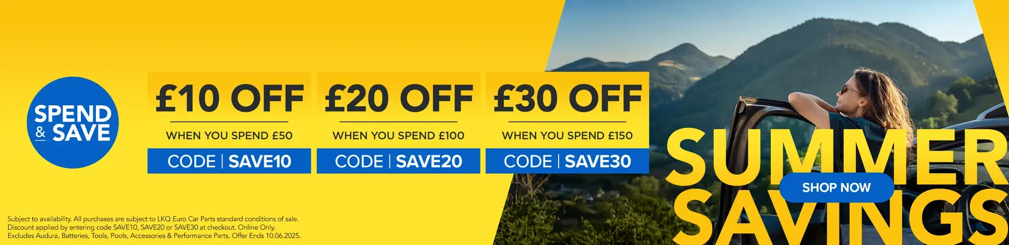 Spend and Save - enter code at checkout