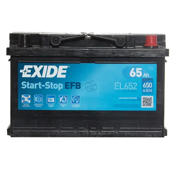 Exide EFB Stop/Start100 EL652 65AH 650CCA Car Battery (EL652) - 3 year Guarantee