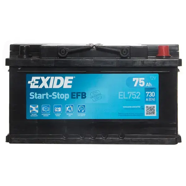 Exide EFB Stop/Start 110 EL752 75AH 730CCA Car Battery (EL752) - 3 year Guarantee