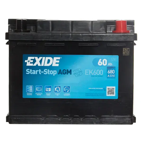 Exide AGM Stop/Start 027 60AH 680CCA Car Battery - 3 Year Guarantee