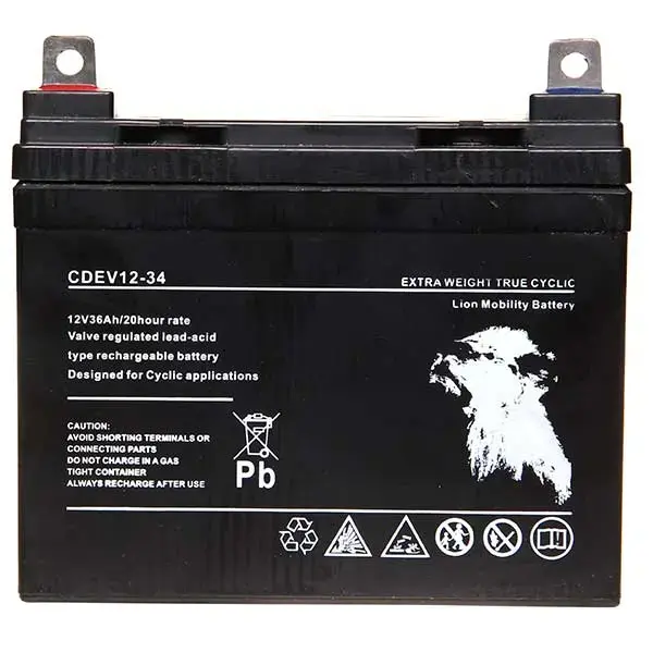 Lion AGM 12V 34AH Sealed Deep Cycle (Lug Term)