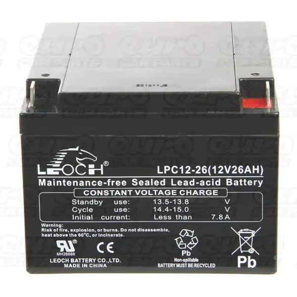 Leoch AGM PowaKaddy Battery - 12V 26Ah