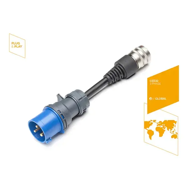 Juice Technology Connecter Plug In Blue Single Phase Safety Adaptor – CEE 32 230v 32Amp