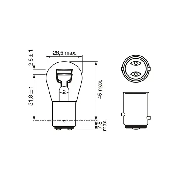 Bosch 380 12V P21/5W Twin Filament Bulb - Single Bulb