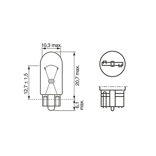 Bosch 501 12V 5W Capless Bulb Clear - Single Bulb