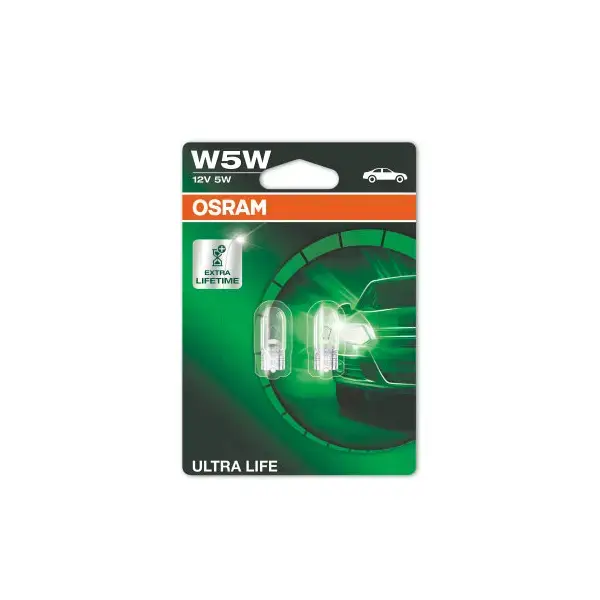 Osram Ultra Life W5W 12V 5W Bulb - Twin Pack