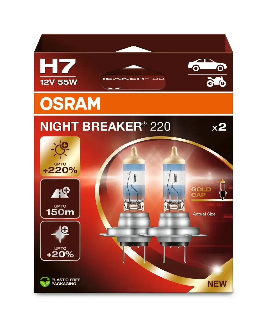 Osram NIGHT BREAKER H7 +220%