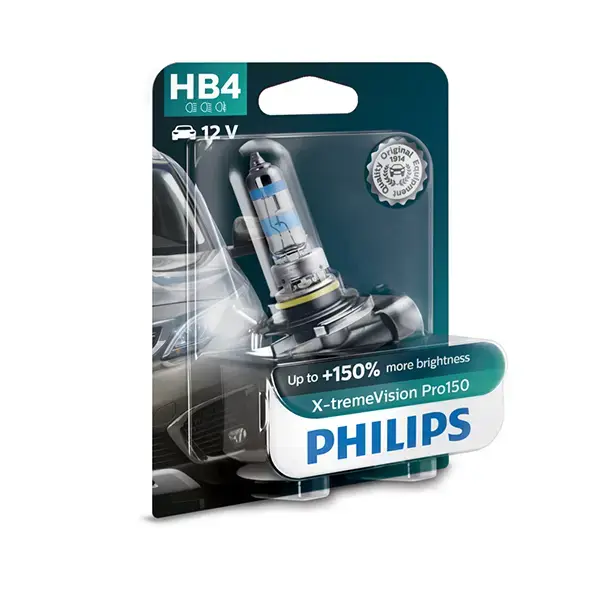 Philips 12V HB4 X-treme Vision Pro150 +150% Brighter Upgrade - Single Pack