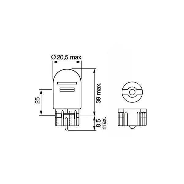 Bosch 580 12V 21W/5W Capless Bulb - Single Pack