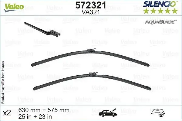 Valeo Silencio AquaBlade Flat Wiper Set VA321