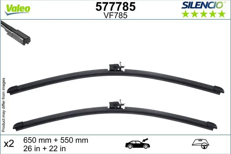 Valeo Silencio Origninal Equipment Wiper Blade Set VF985