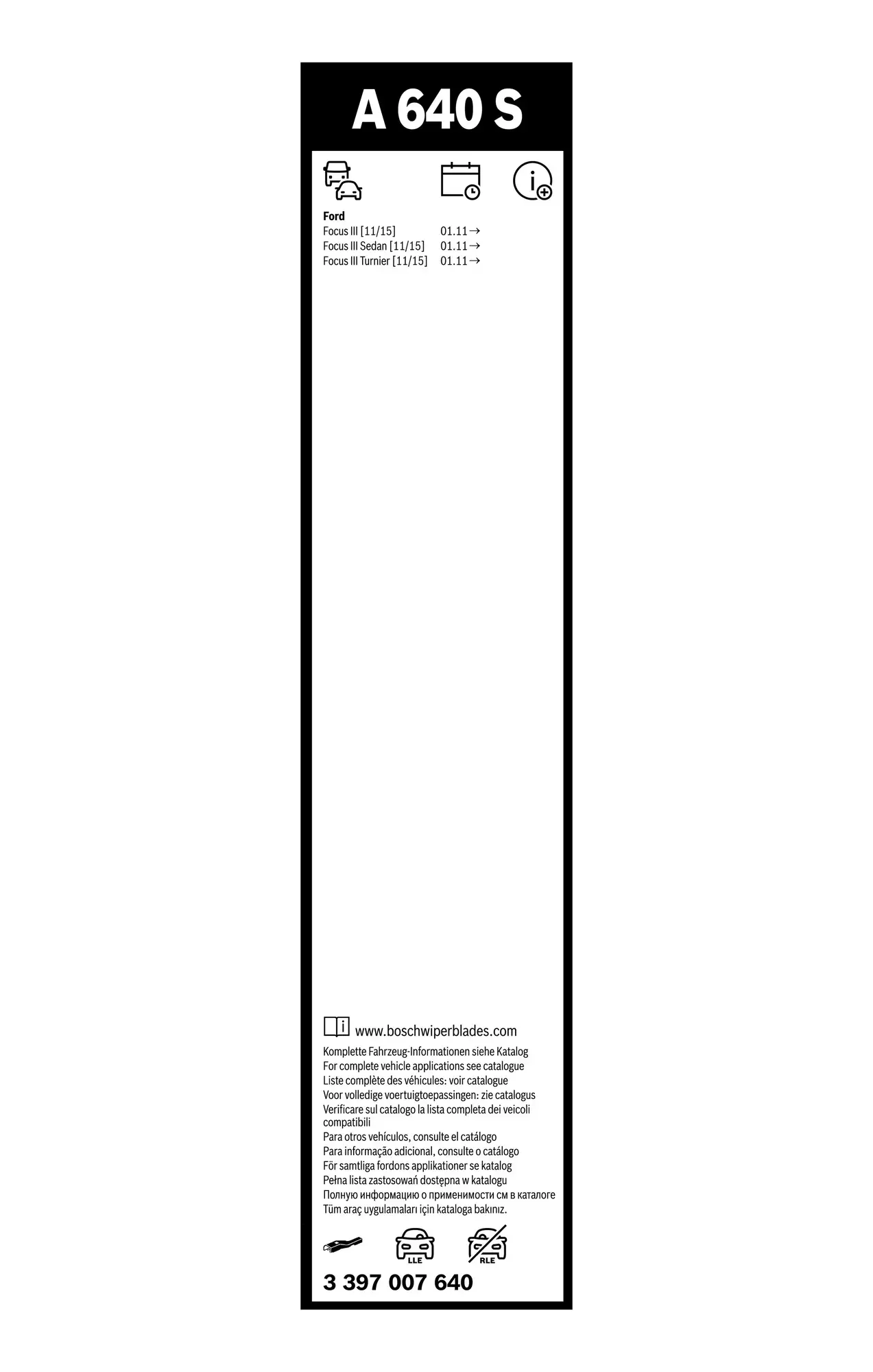 Bosch Aerotwin Flat Wiper Blade Set A640S