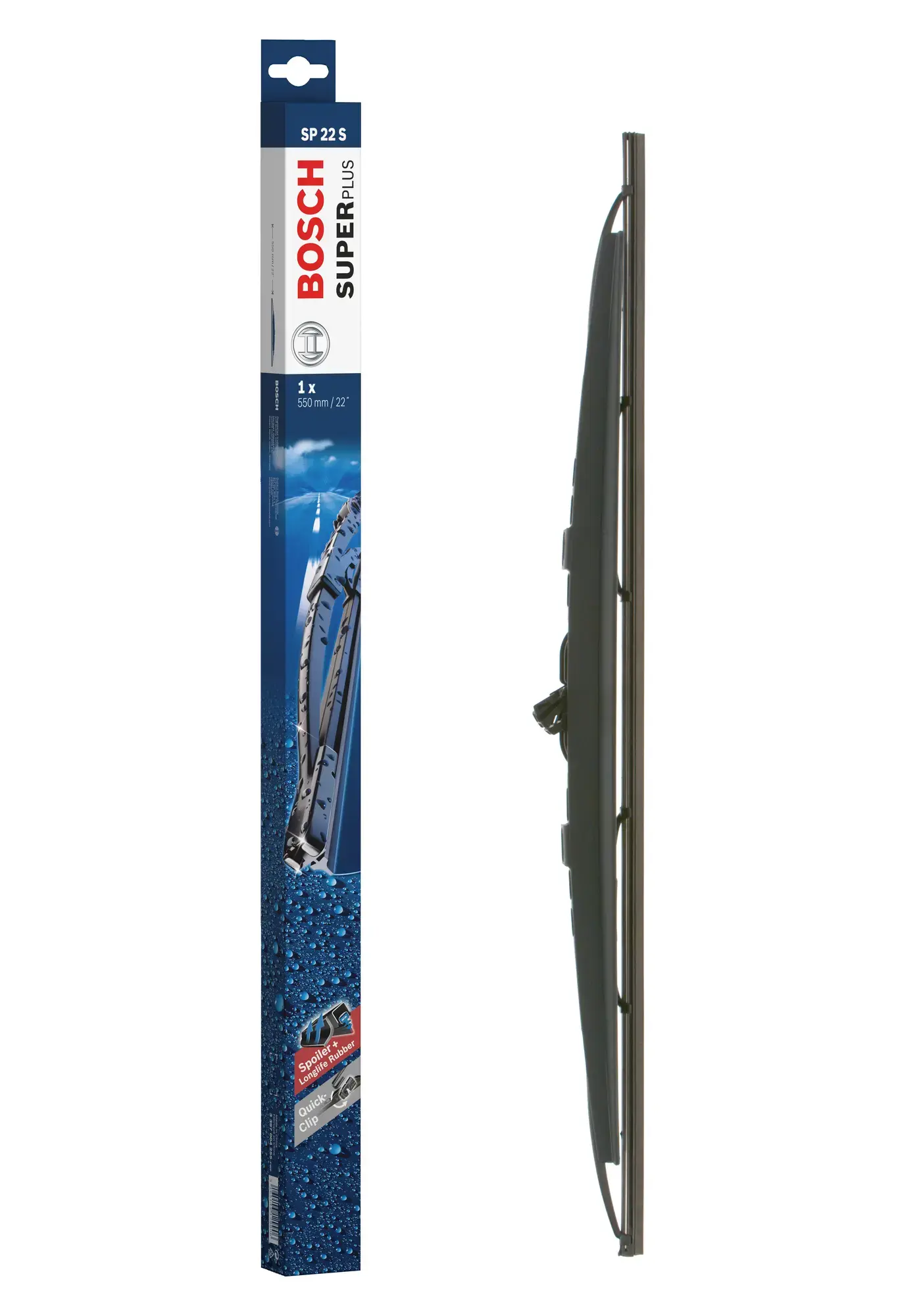 Bosch Super Plus Single Universal Wiper Blade With Spoiler SP22S
