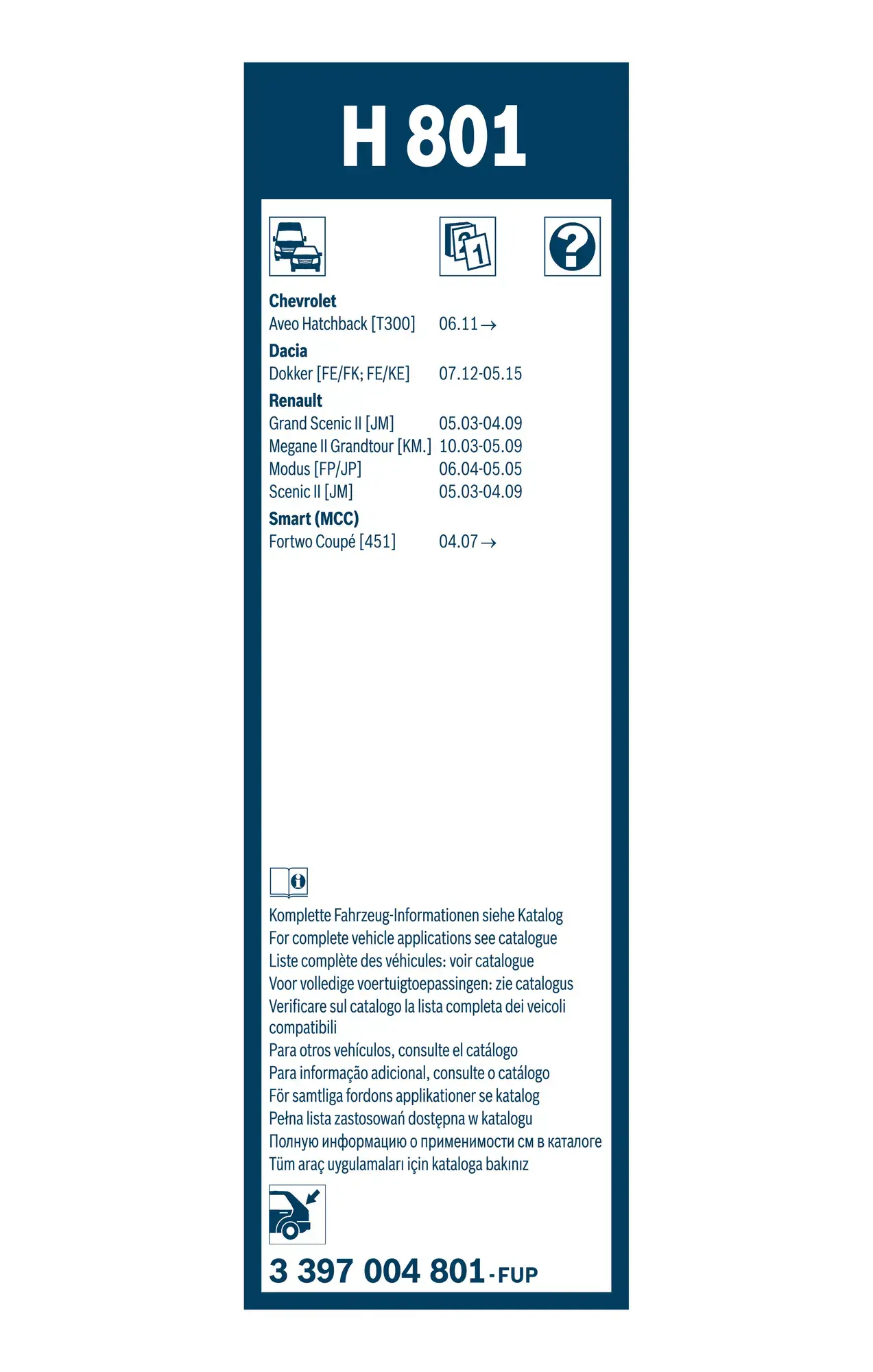 Bosch Super Plus Specific Rear Wiper Blade H801