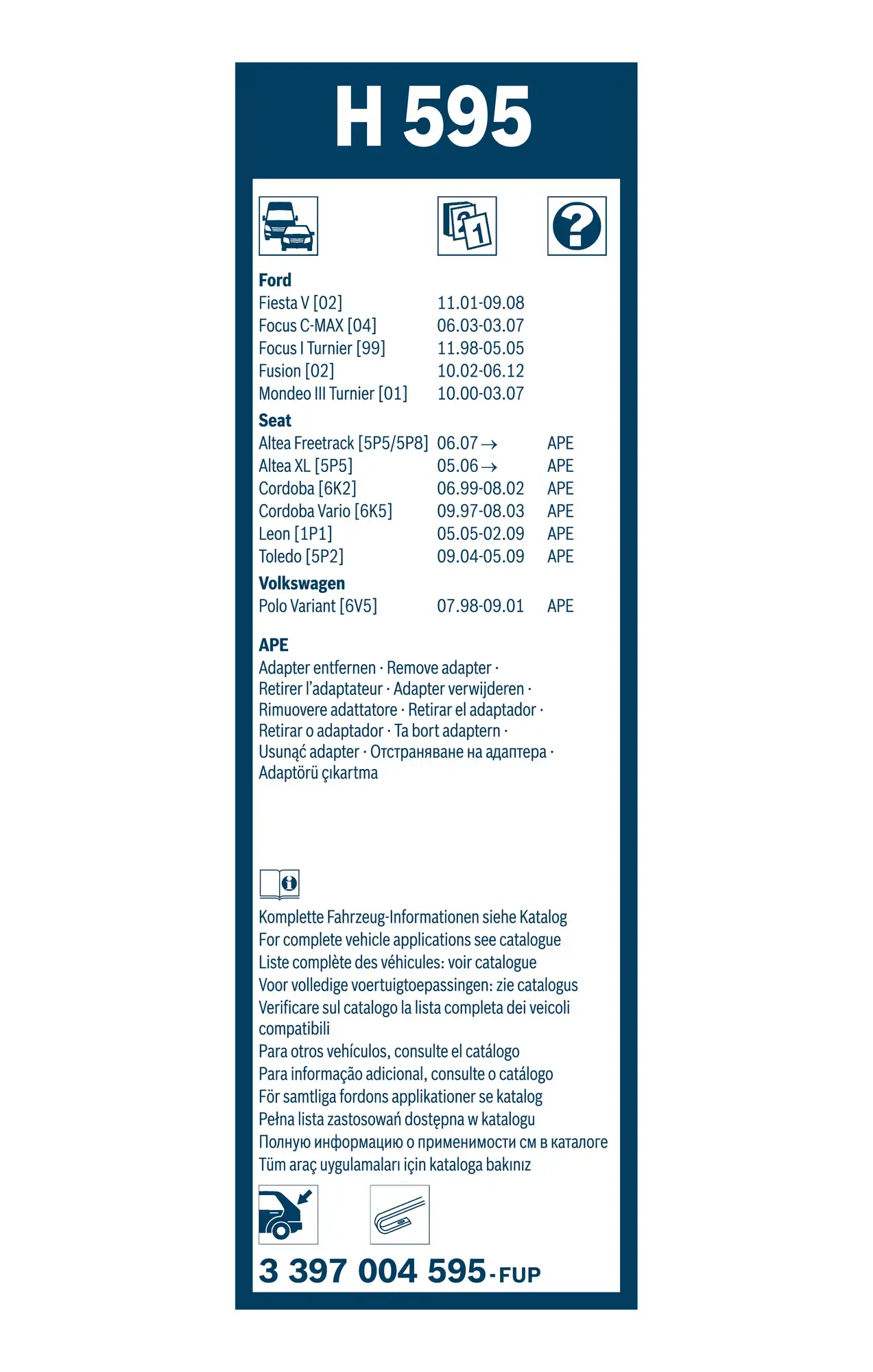 Bosch Super Plus Specific Rear Wiper Blade H595