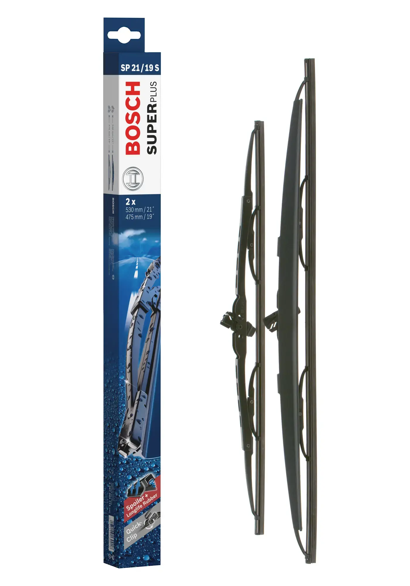 Bosch Super Plus Universal Wiper Blade Set With Spoiler SP21/19S
