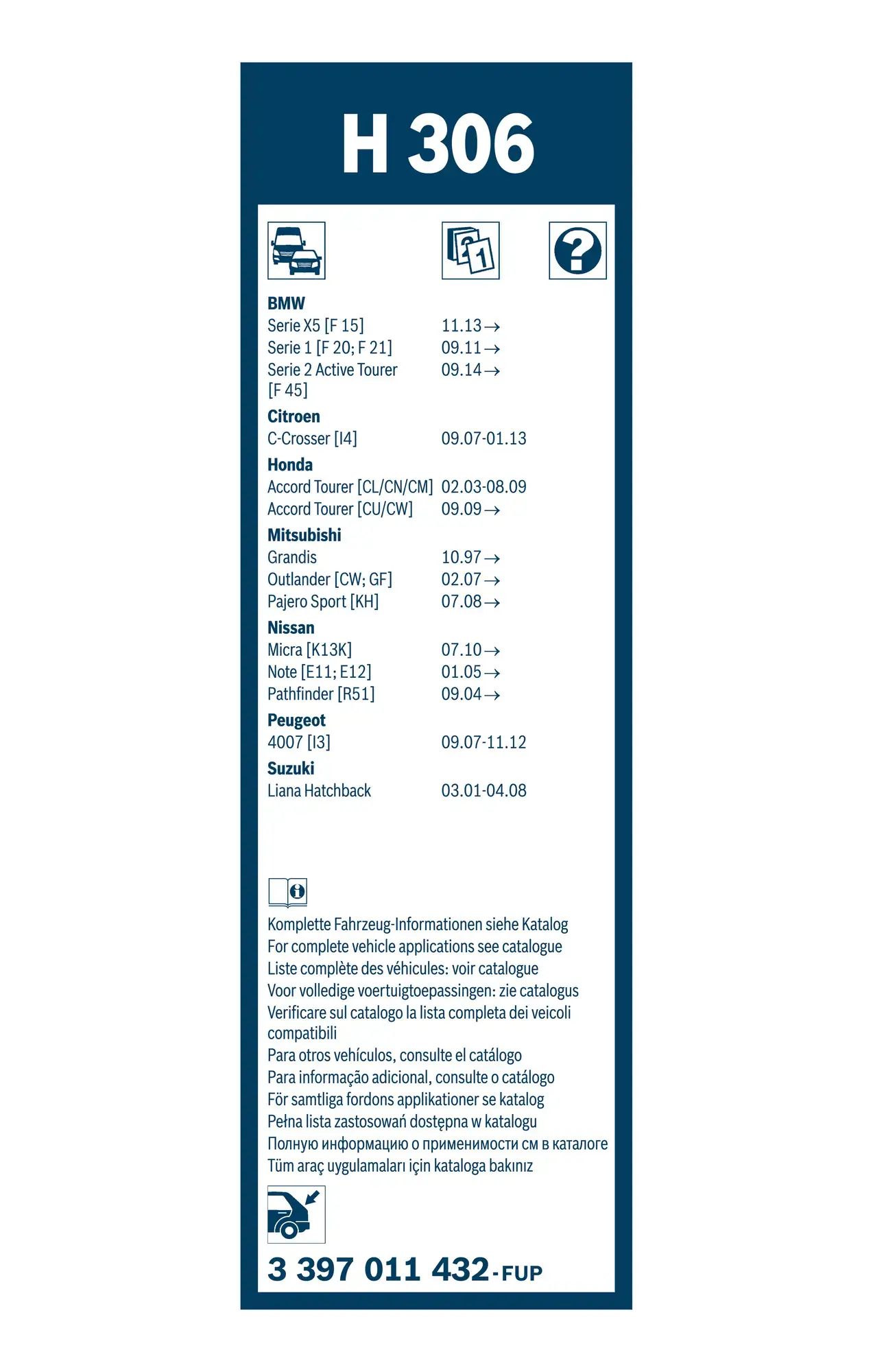 Bosch Super Plus Specific Rear Wiper Blade H306