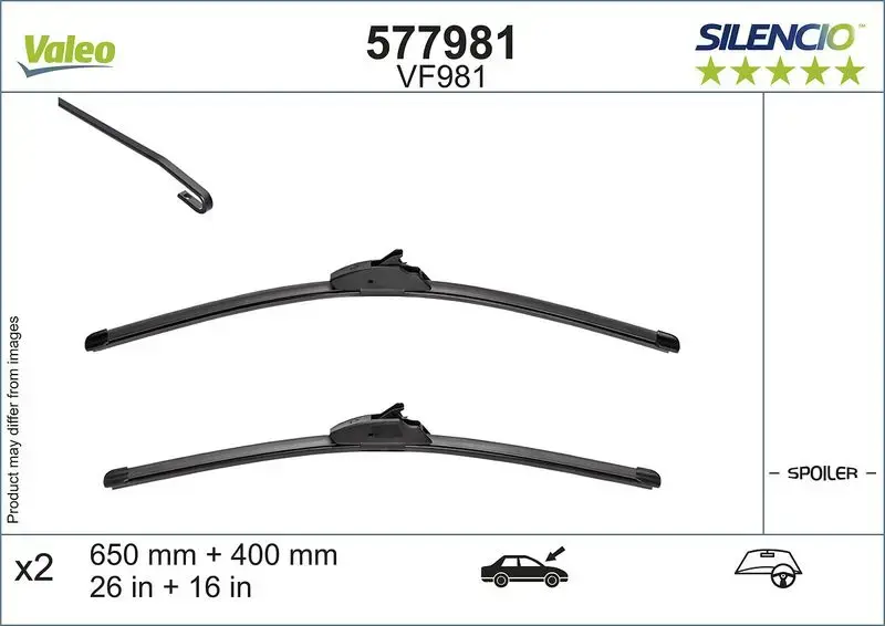 Valeo Silencio Origninal Equipment Wiper Blade Set VF981