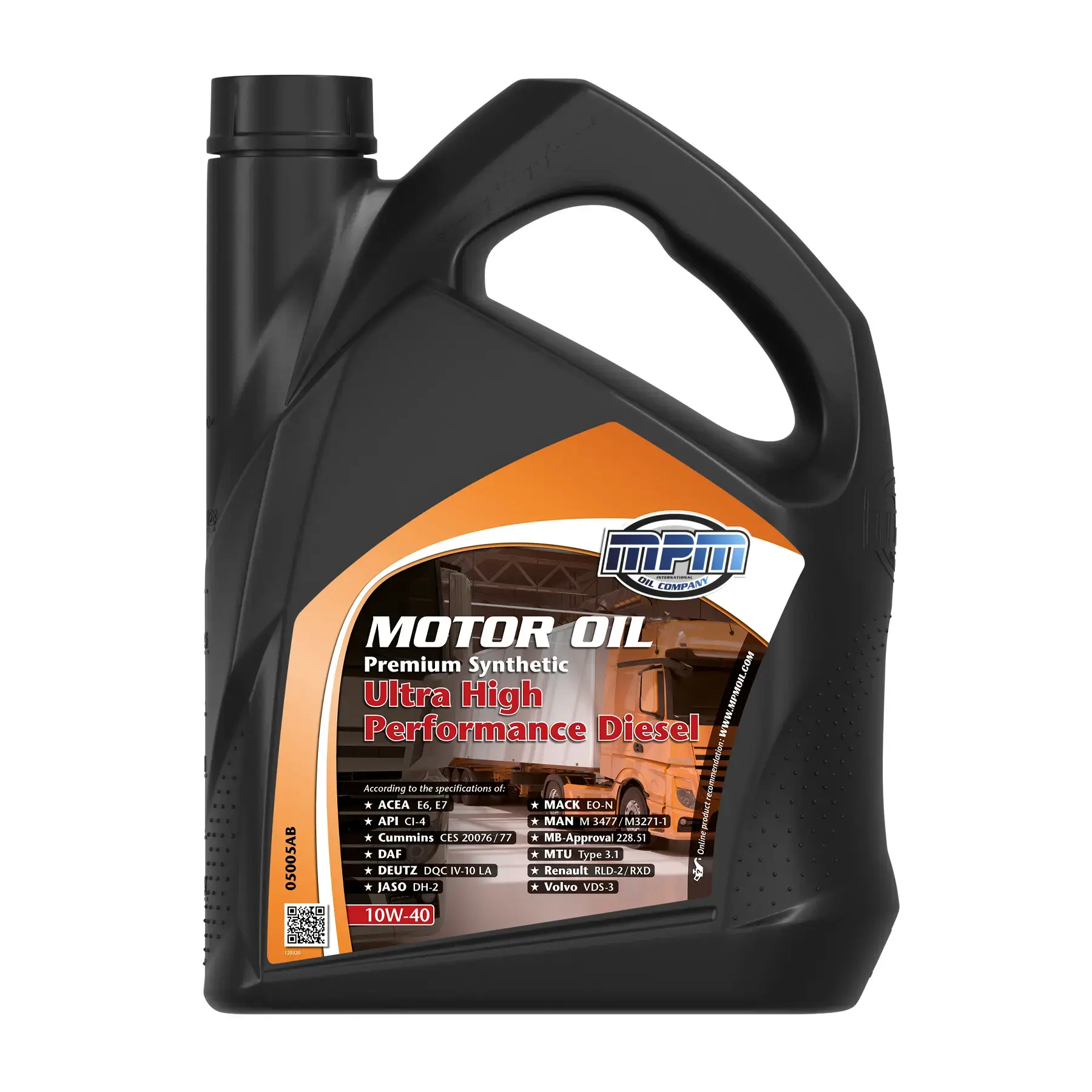 MPM Oil 10W-40 Premium Synthetic Ultra High Performance Diesel 5L
