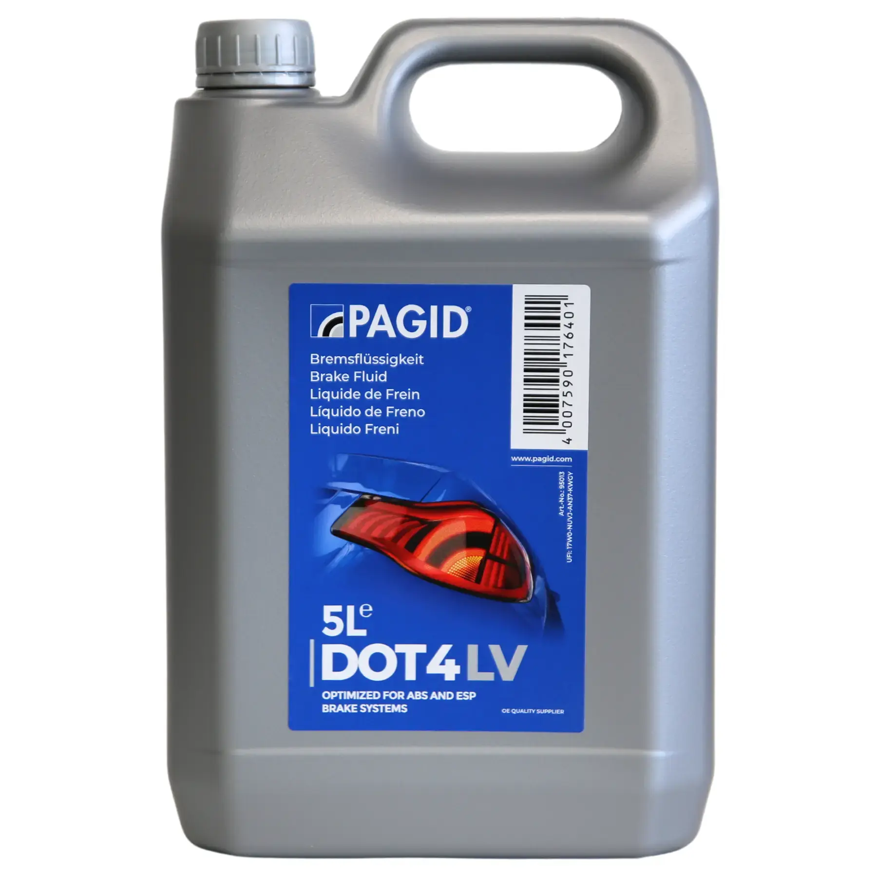 Pagid Dot4(LV/ESP) Low Viscosity Brake Fluid 5ltr