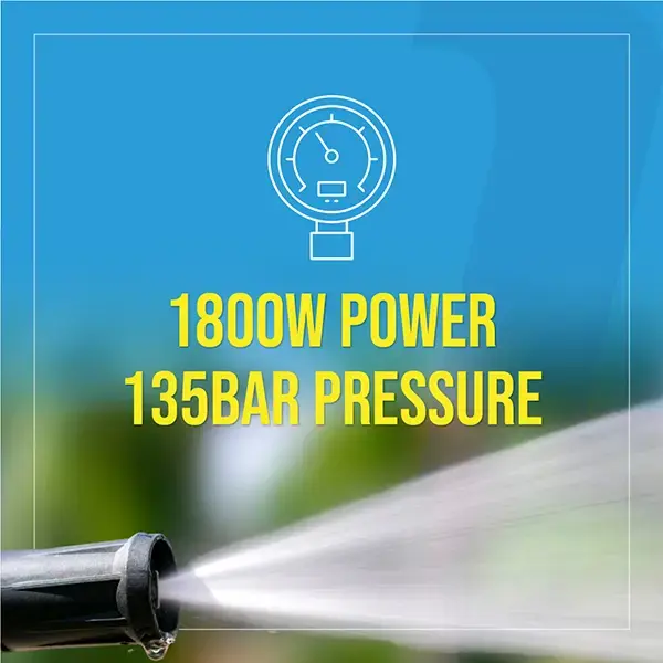 Top Tech 1800W Pressure Washer 135 Bar