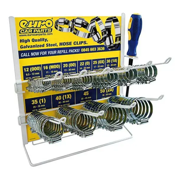 Euro Car Parts Hose Clip Stand and Clips - Qty 100 with Tool