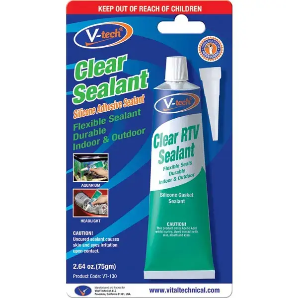 V-Tech Clear Silicone Sealant 75g