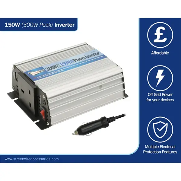 Streetwize 150 Watt (300 Watt Peak) Modified Sine Wave Inverter