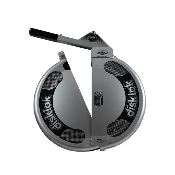DISKLOK Gold Edition Steering Lock Silver Small (35-38.9cm)