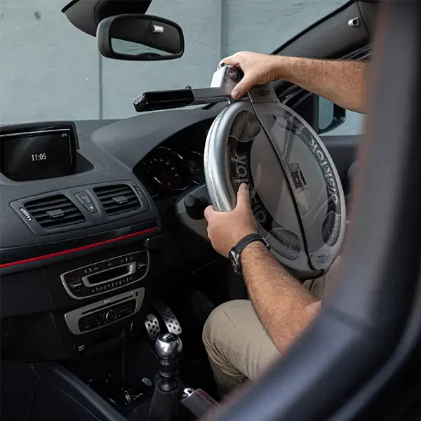 DISKLOK Gold Edition Steering Lock Silver Medium (39-41.5cm)