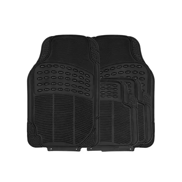 Streetwize 4 Piece Explorer Black Heavy Duty Rubber Mat Set