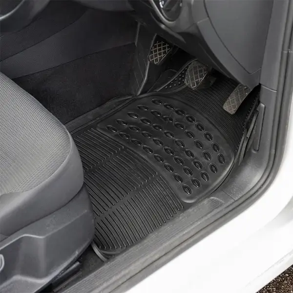 Streetwize 4 Piece Explorer Black Heavy Duty Rubber Mat Set