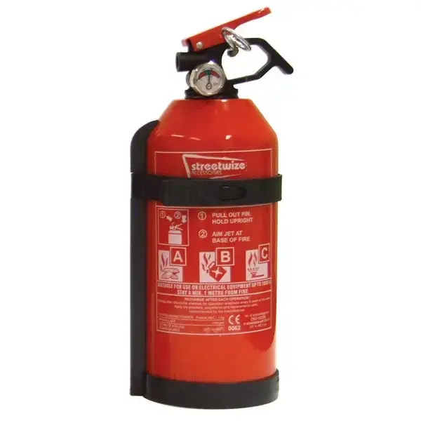 Streetwize Fire Extinguishers  (EN3/CE62 Standard) - 1 kg Dry Powder ABC+ Gauge