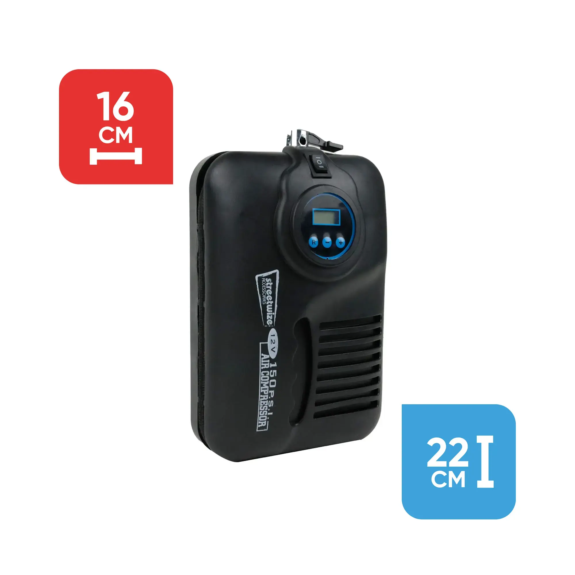 Streetwize 150PSI 12V Compact Digital Air Compressor With Auto Shut-Off