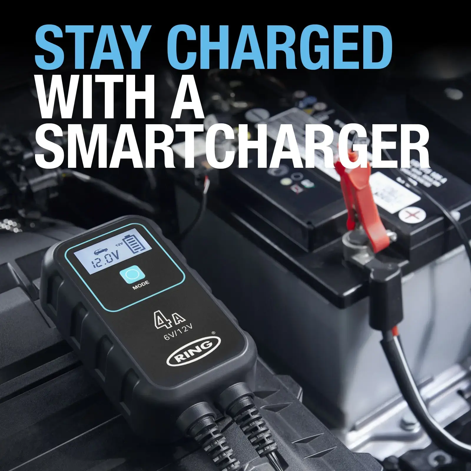 Ring Auto RSC904 SMARTCHARGE 4 Charger & Maintainer Lithium Battery Compatible 6V / 12V