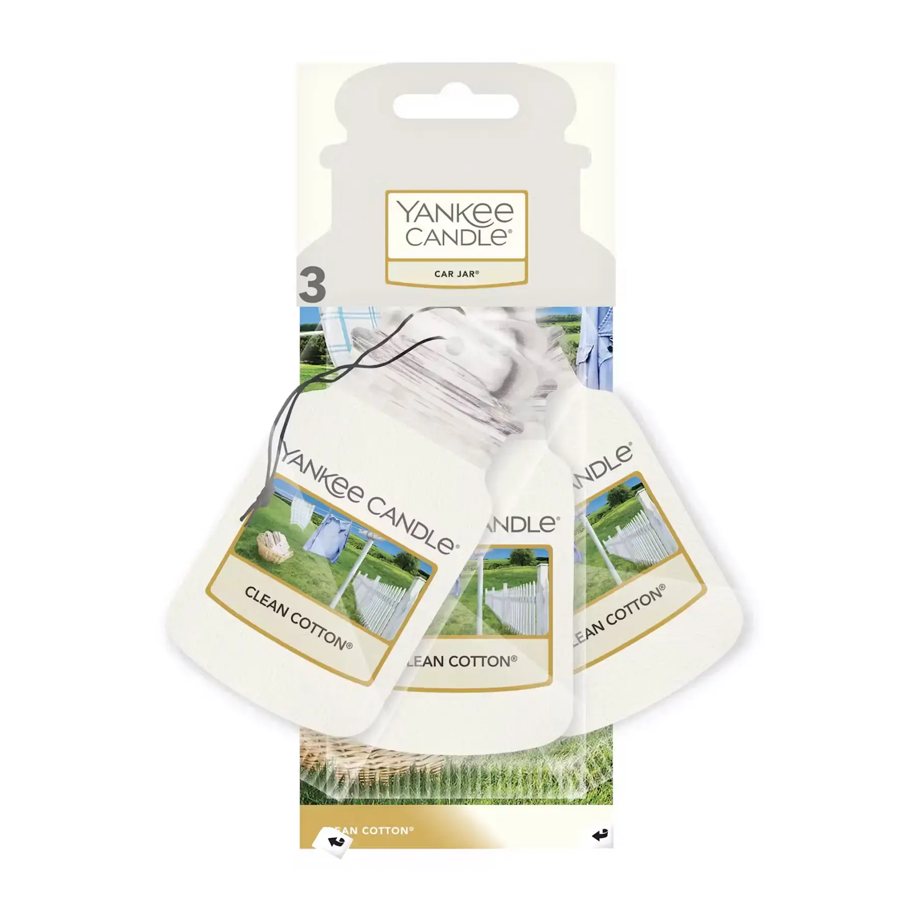 Yankee Candle Car Jar Bonus 3 Pack Clean Cotton