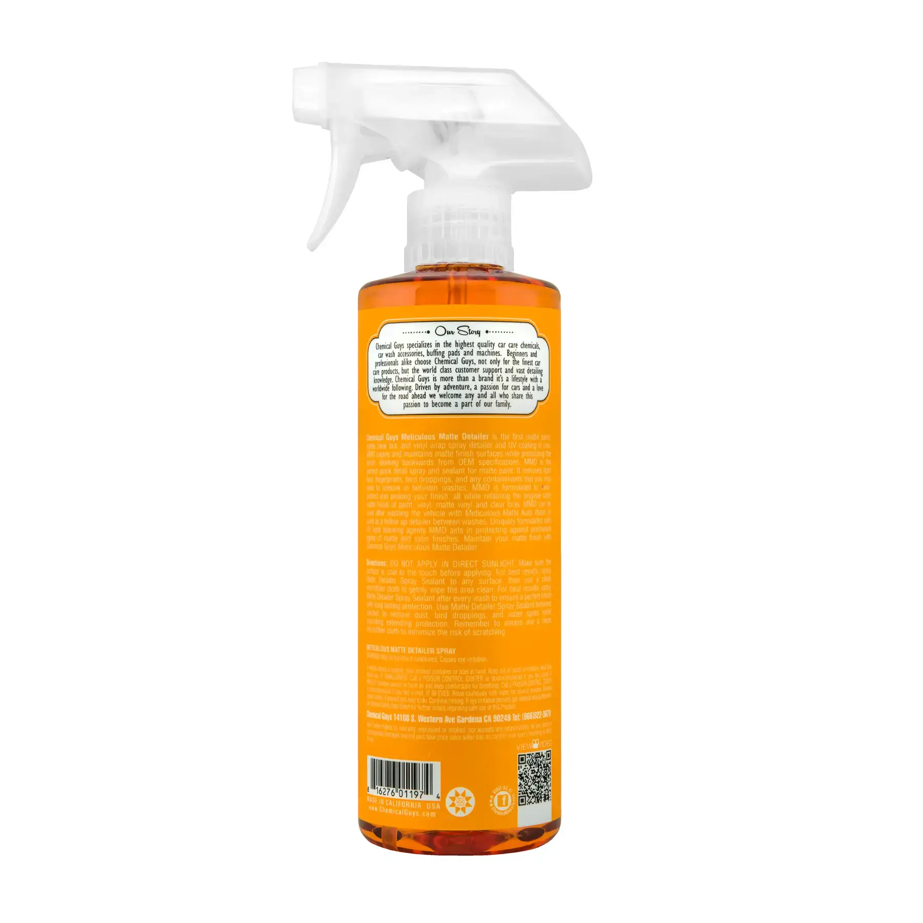 Chemical Guys Meticulous Matte Detailer Spray & Sealant for Crisp Satin & Matte Finishes 473ml