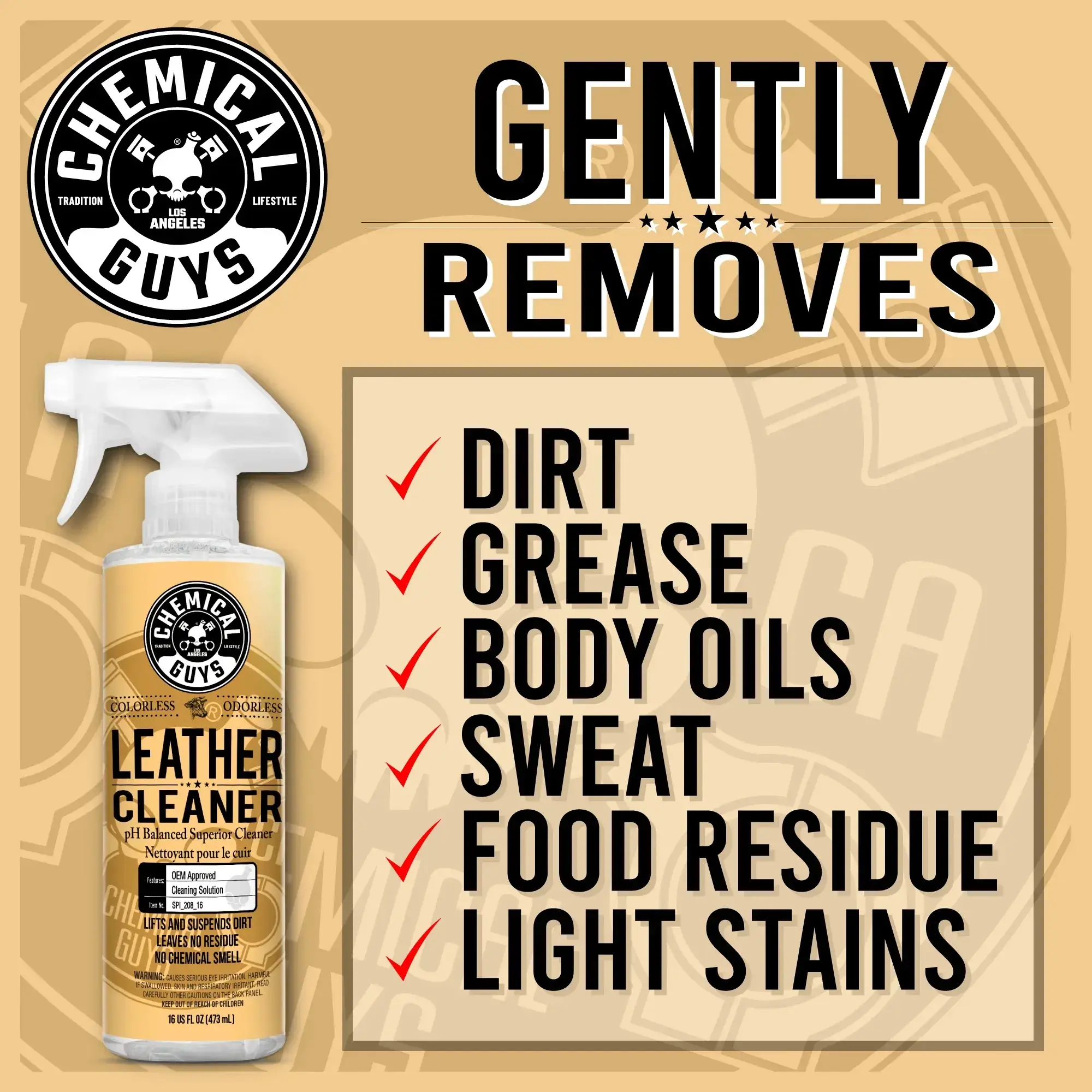 Chemical Guys Leather Cleaner OEM Approved Leather Cleaner 473ml