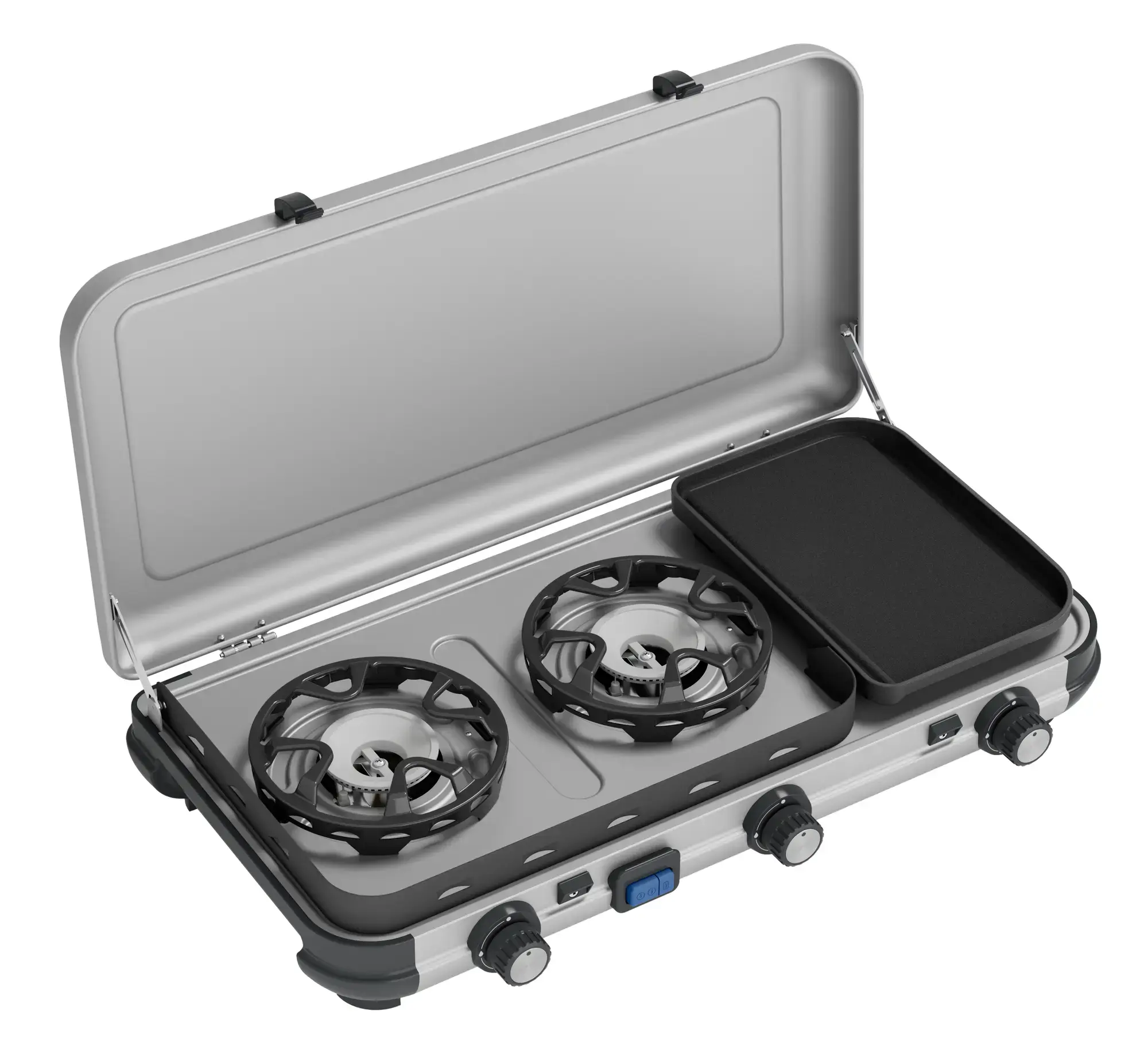 Campingaz Camping Kitchen™ 2 Multi-Cook Double Burner Portable Camping Gas Stove and Sid