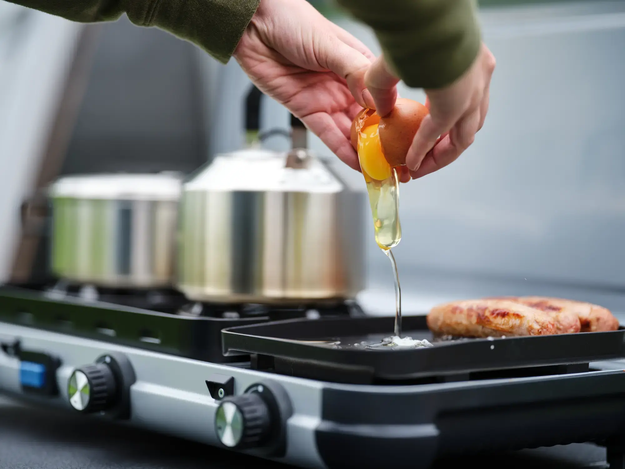 Campingaz Camping Kitchen™ 2 Multi-Cook Double Burner Portable Camping Gas Stove and Sid