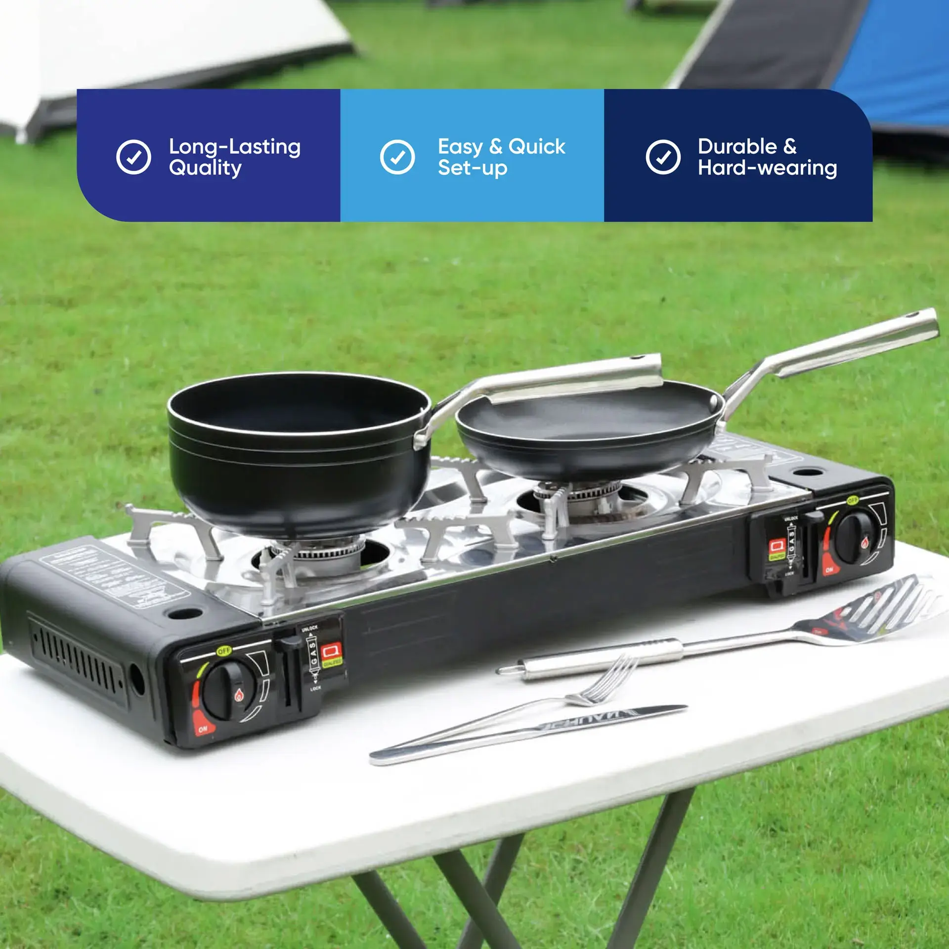 Streetwize Double Burner Portable Gas Stove