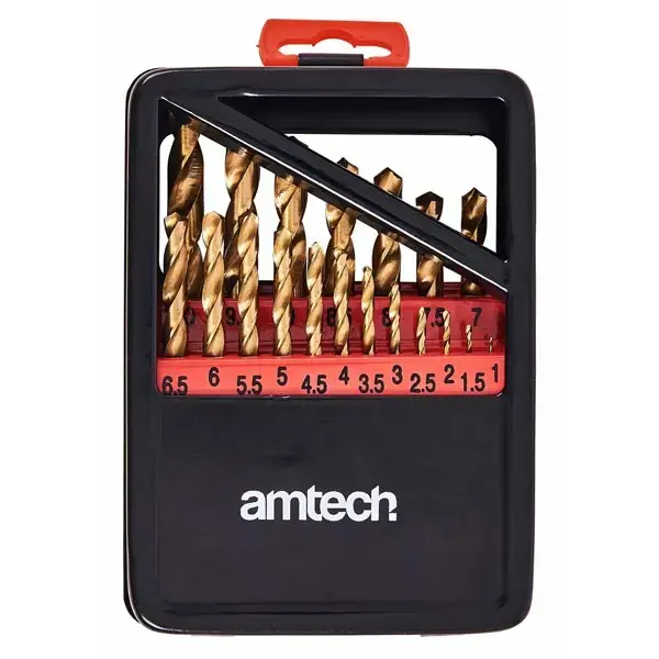 amtech 19pc Titanium Coated Drill Set