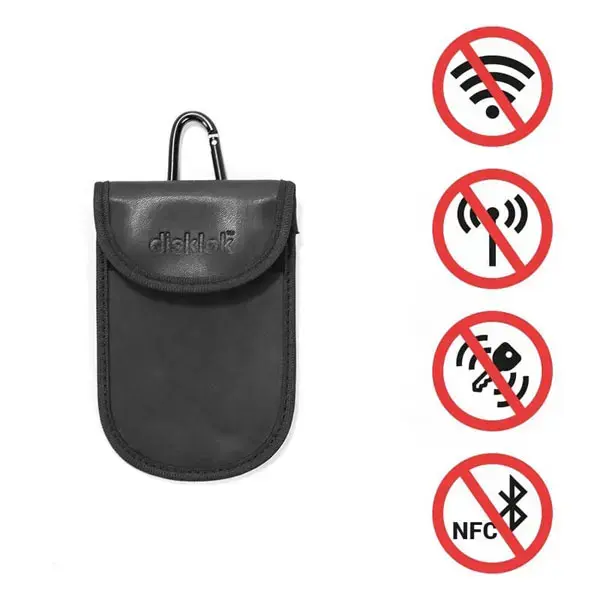 DISKLOK RFID Faraday Signal Blocking Wallet, 14Cm