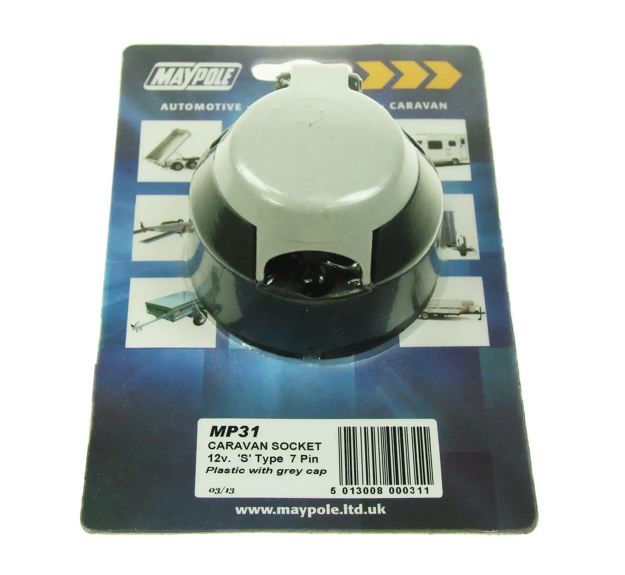 Maypole 12S 7 Pin Plastic Plug Caravan Trailer Electric Socket