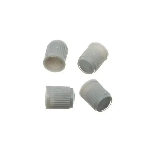 Pearl Silver Plastic Valve Cap x4