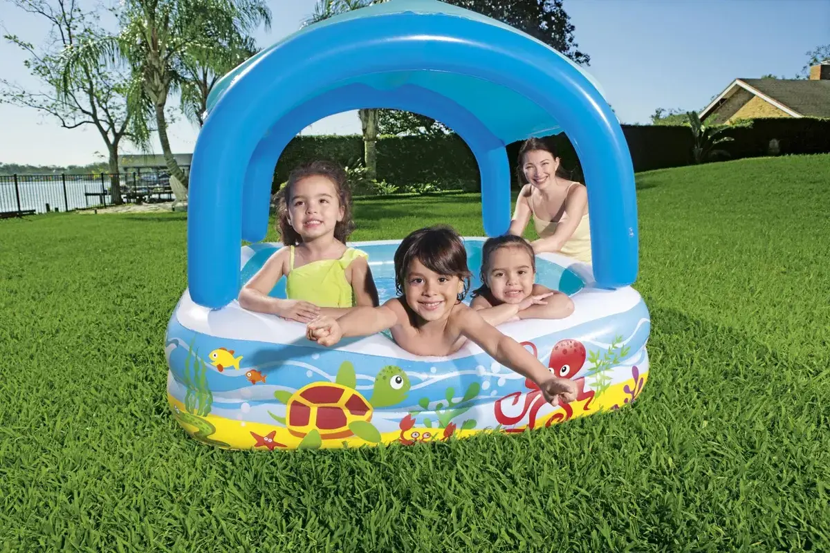 Bestway Beach Buddy Removable Canopy Paddling Pool 1.40m x 1.40m x 1.14m 52192